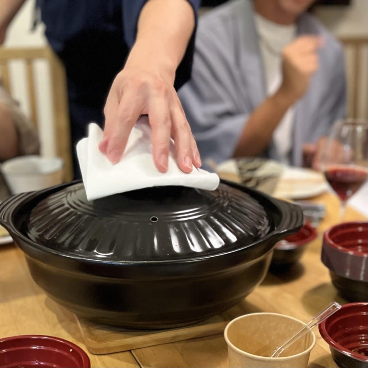 松茸ご飯の土鍋